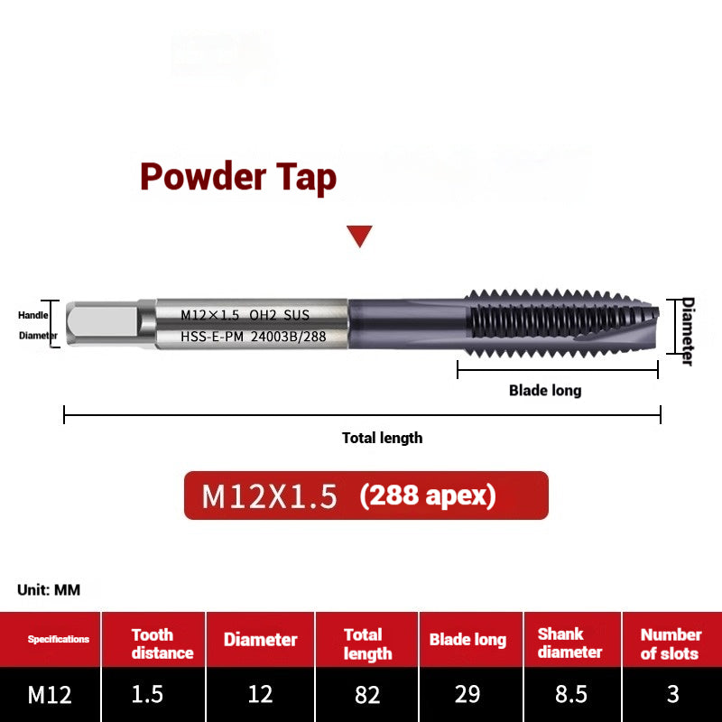 1112-Powder metallurgy machine taps stainless steel special taps apex high-speed steel screw tip taps taps silk work Shandong Denso Pricision Tools Co.,Ltd.